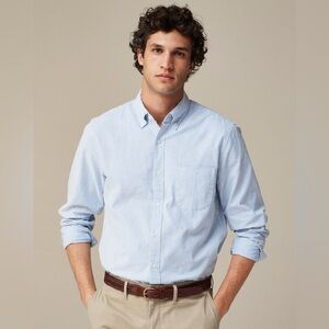 J. Crew Oxford Button Down Blue and White Stripe